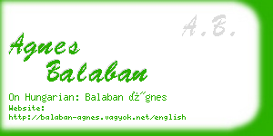 agnes balaban business card